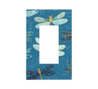 Mexpekil Blue Dragonflies Boho Light Switch Cover 1 Gang Single Rocker Outlet Cover Decorative Wall Plate for Home Office