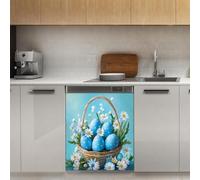 Mexpekil Blue Eggs Daisy Basket Dishwasher Magnet Cover 21x26Inch Decorative Dish Washer Sticker for Front Door Waterproof Kitchen Appliance Panel Magnetic Decal