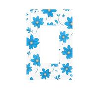 Mexpekil Blue Floral Pattern Light Switch Cover 1 Gang Single Rocker Outlet Cover Decorative Wall Plate for Home Office