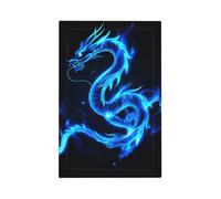 Mexpekil Blue Glowing Dragon Light Switch Cover 1 Gang Single Blank Outlet Cover Decorative Wall Plate for Home Office