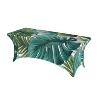 Mexpekil Blue Green Palm Leaves Rectangle Table Cloth 6ft