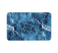 Mexpekil Blue Marble Pattern Door Mat Indoor Outdoor 50x80 cm Non Slip Bath Mat Absorbent Dirt Trapper Entrance Welcome Mat Washable Floor Rugs for Kitchen Bathroom Bedroom
