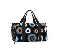 Mexpekil Blue Orange Circle Gym Bag with Shoe Compartment Waterproof Duffel Bag Large Overnight Weekend Bags Travel Holdall for Women Men Teens