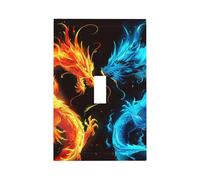 Mexpekil Blue Orange Dragon Light Switch Cover 1 Gang Single Toggle Outlet Cover Decorative Wall Plate for Home Office
