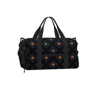 Mexpekil Blue Orange Geometric Shapes Gym Bag with Shoe Compartment Waterproof Duffel Bag Large Overnight Weekend Bags Travel Holdall for Women Men Teens
