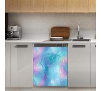 Mexpekil Blue Splash Marble Dishwasher Magnet Cover 21x26Inch Decorative Dish Washer Sticker for Front Door Waterproof Kitchen Appliance Panel Magnetic Decal