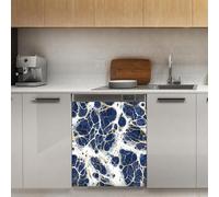Mexpekil Blue White Marble Dishwasher Magnet Cover 21x26Inch Decorative Dish Washer Sticker for Front Door Waterproof Kitchen Appliance Panel Magnetic Decal