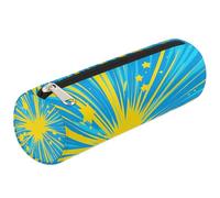 Mexpekil Blue Yellow Explosion Graffiti Pencil Case School Supplies Pouch Bag for Girls Boys Teenagers, Women Makeup Brush Bag