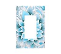 Mexpekil Boho Blue Floral Light Switch Cover 1 Gang Single Rocker Outlet Cover Decorative Wall Plate for Home Office