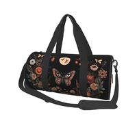 Mexpekil Boho Butterfly Flowers Moon Foldable Gym Bag Carry On Travel Duffle Bags Waterproof Woman Men Hand Luggage Bag Large Weekend Overnight Bags for Sports Dance with Removable Strap