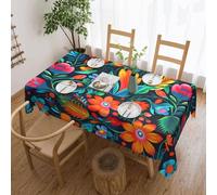 Mexpekil Boho Floral Bright Table Cloth 137x183cm Wipeable Tablecloth Waterproof Stain Resistant Table Protector Decoration Rectangular Table Cover for Indoor Outdoor