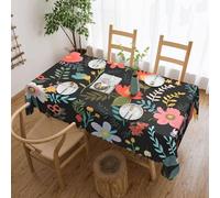 Mexpekil Boho Floral Leaves Table Cloth 137x183cm Wipeable Tablecloth Waterproof Stain Resistant Table Protector Decoration Rectangular Table Cover for Indoor Outdoor