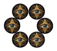 Mexpekil Boho Magic Eye Round Placemats Set of 6 Heat Resistant Table Mats Modern Table Decorations for Dining Kitchen Wedding Party (39cm)
