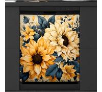 Mexpekil Boho Sunflowers Floral Dishwasher Magnet Cover 21x26Inch Decorative Dish Washer Sticker for Front Door Waterproof Kitchen Appliance Panel Magnetic Decal