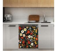 Mexpekil Boho Wild Flowers Plant Dishwasher Magnet Cover 21x26Inch Decorative Dish Washer Sticker for Front Door Waterproof Kitchen Appliance Panel Magnetic Decal