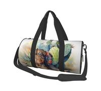 Mexpekil Boots Hat Cactus Foldable Gym Bag Carry On Travel Duffle Bags Waterproof Woman Men Hand Luggage Bag Large Weekend Overnight Bags for Sports Dance with Removable Strap