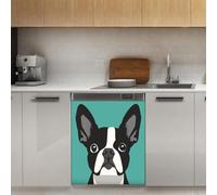 Mexpekil Boston Terrier Dishwasher Magnet Cover 21x26Inch Decorative Dish Washer Sticker for Front Door Waterproof Kitchen Appliance Panel Magnetic Decal