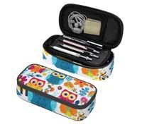 Mexpekil Bright Color Owls Pencil Case for Girls Boys with Compartments Large Pen Organizer Bag Zipper Multi-Use Pouch for School Supplies, Makeup Cosmetics, Kids, Adults