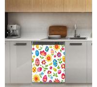 Mexpekil Bright Eggs Flowers Dishwasher Magnet Cover 21x26Inch Decorative Dish Washer Sticker for Front Door Waterproof Kitchen Appliance Panel Magnetic Decal