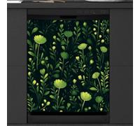 Mexpekil Bright Green Plants Dishwasher Magnet Cover 21x26Inch Decorative Dish Washer Sticker for Front Door Waterproof Kitchen Appliance Panel Magnetic Decal