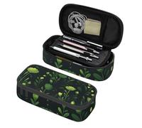 Mexpekil Bright Green Plants Pencil Case for Girls Boys with Compartments Large Pen Organizer Bag Zipper Multi-Use Pouch for School Supplies, Makeup Cosmetics, Kids, Adults