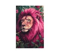 Mexpekil Bright Pink Lion Rose Light Switch Cover 1 Gang Single Blank Outlet Cover Decorative Wall Plate for Home Office