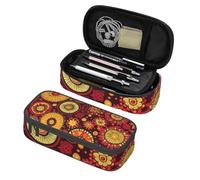 Mexpekil Bright Tribal Patterns Pencil Case for Girls Boys with Compartments Large Pen Organizer Bag Zipper Multi-Use Pouch for School Supplies, Makeup Cosmetics, Kids, Adults