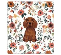 Mexpekil Brown Dog Floral Dishwasher Magnet Cover 21x26Inch Decorative Dish Washer Sticker for Front Door Waterproof Kitchen Appliance Panel Magnetic Decal