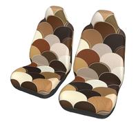 Mexpekil Brown Half Circle 2PCS Car Seat Covers Universal Car Seat Protector Full Wrap Cars Interior Accessories for Men Women
