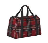 Mexpekil Buffalo Checkered Red Duffel Bag Large Carry On Hand Luggage Bags Waterproof Weekender Bags Foldable Tote Bag for Travel Sports Gym Dance