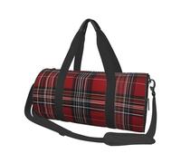 Mexpekil Buffalo Checkered Red Foldable Gym Bag Carry On Travel Duffle Bags Waterproof Woman Men Hand Luggage Bag Large Weekend Overnight Bags for Sports Dance with Removable Strap