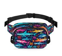 Mexpekil Bum Bag for Men Women Lightweight Water Resistant Sea Shark Aniaml Pattern Waist Bag with Adjustable Belt Crossbody Fanny Pack for Travel Hiking Dog Walking Outdoor Sport