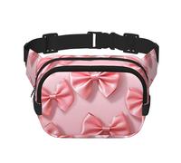 Mexpekil Bumbag Abstract Pink Bow Tie Fanny Pack Women Men Waterproof Fashion Waist Packs with Adjustable Strap Crossbody Belt Bag for Running Hiking
