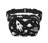 Mexpekil Bumbag Cartoon Universe Planets Rockets Fanny Pack Women Men Waterproof Fashion Waist Packs with Adjustable Strap Crossbody Belt Bag for Running Hiking