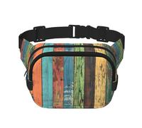 Mexpekil Bumbag Colorful Retro Rustic Wooden Texture Fanny Pack Women Men Waterproof Fashion Waist Packs with Adjustable Strap Crossbody Belt Bag for Running Hiking