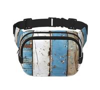 Mexpekil Bumbag Rustic Beach Wooden Fanny Pack Women Men Waterproof Fashion Waist Packs with Adjustable Strap Crossbody Belt Bag for Running Hiking