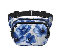 Mexpekil Bumbag Rustic Blue Poppy Brick Wall Fanny Pack Women Men Waterproof Fashion Waist Packs with Adjustable Strap Crossbody Belt Bag for Running Hiking