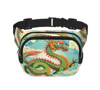 Mexpekil Bumbag Troditional Chinese Dragon Fanny Pack Women Men Waterproof Fashion Waist Packs with Adjustable Strap Crossbody Belt Bag for Running Hiking