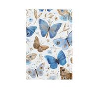 Mexpekil Butterflies Blue Brown Light Switch Cover 1 Gang Single Blank Outlet Cover Decorative Wall Plate for Home Office