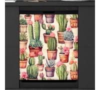 Mexpekil Cactus Potted Plant Dishwasher Magnet Cover 21x26Inch Decorative Dish Washer Sticker for Front Door Waterproof Kitchen Appliance Panel Magnetic Decal