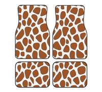 Mexpekil Car Mats Set of 4 Giraffe Skin Pattern Universal Car Floor Mats Non-Slip Cars Foot Mat Decorative Cars Carpet Protectors for SUV Van Truck