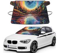 Mexpekil Car Windscreen Cover(Rainbow Magic Starry Sky) | Winter Windshield Cover for Ice and Snow, Car Screen Cover Windscreen Protector 175x108 cm Fit for Cars SUVs