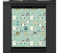 Mexpekil Cartoon Animal Owl Dishwasher Magnet Cover 23x26 in, Decorative Waterproof Dishwasher Magnetic Cover Sticker for Kitchen Appliances