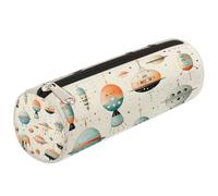 Mexpekil Cartoon Beige Alien Spaceship Pencil Case School Supplies Pouch Bag for Girls Boys Teenagers, Women Makeup Brush Bag