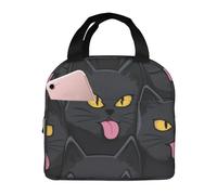 Mexpekil Cartoon Black Cats Insulated Lunch Bags for Women Thermal Lunch Box Adults Portable Picnic Cooler Bag Reusable Lunch Tote Bag Handbag for Work