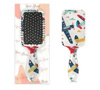 Mexpekil Cartoon Colorful Airplane Aircraft Detangling Paddle Hair Brush Wet Dry Hair Brushes Massage Air Cushion Comb for ids Girls Women Men