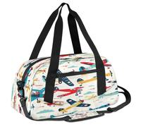 Mexpekil Cartoon Colorful Airplane Aircraft Kids Duffle Bag Boys Girls Teens Travel Sports Duffel Bags Holdall Overnight Weekender Dance Bag