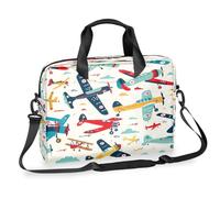Mexpekil Cartoon Colorful Airplane Aircraft Laptop Case Bag Sleeve 13-16 in Messenger Computer Bag Briefcase for Women Men Laptop