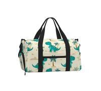 Mexpekil Cartoon Dinosaurs Tree Gym Bag with Shoe Compartment Waterproof Duffel Bag Large Overnight Weekend Bags Travel Holdall for Women Men Teens