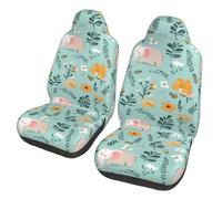 Mexpekil Cartoon Elephants Flowers 2PCS Car Seat Covers Universal Car Seat Protector Full Wrap Cars Interior Accessories for Men Women